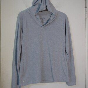 * Ideology Hoodie Top Medium Gray Blue Silky Long Sleeve